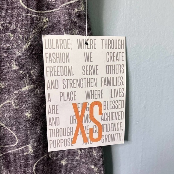 LULAROE Classic T Gray Retro Telephone Print Short Sleeve T-Shirt Womens Size XS - Picture 7 of 16